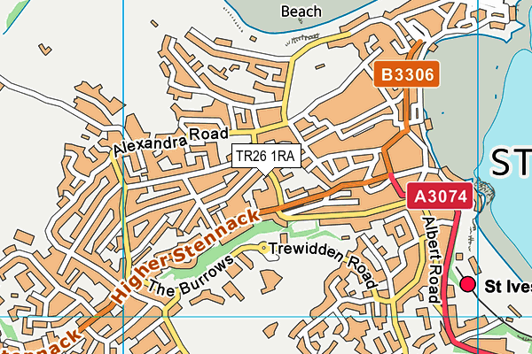 TR26 1RA map - OS VectorMap District (Ordnance Survey)