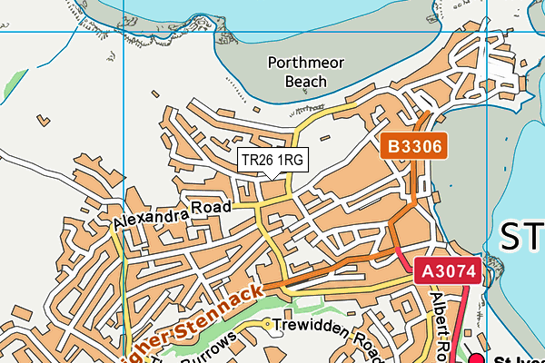 TR26 1RG map - OS VectorMap District (Ordnance Survey)