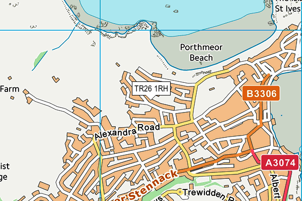 TR26 1RH map - OS VectorMap District (Ordnance Survey)