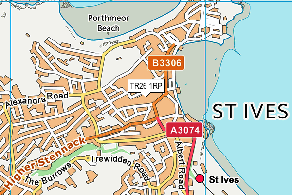 TR26 1RP map - OS VectorMap District (Ordnance Survey)