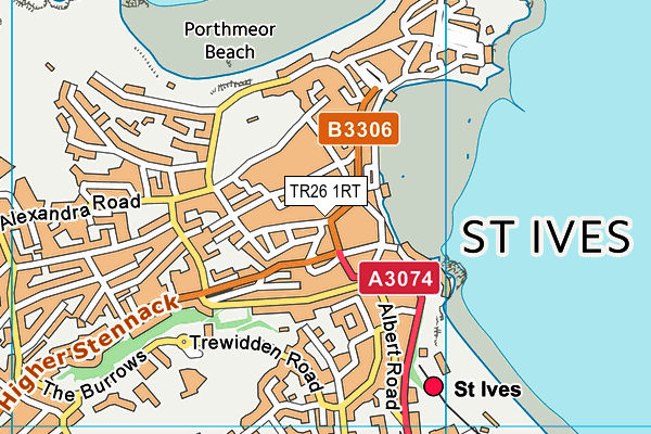 TR26 1RT map - OS VectorMap District (Ordnance Survey)