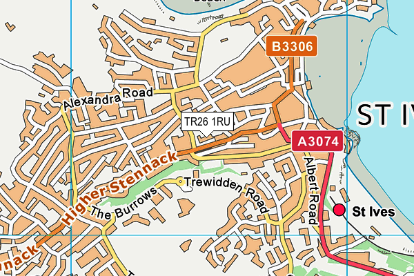 TR26 1RU map - OS VectorMap District (Ordnance Survey)