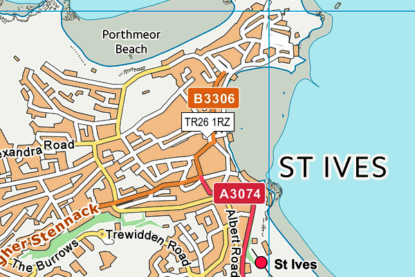 TR26 1RZ map - OS VectorMap District (Ordnance Survey)