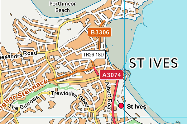 TR26 1SD map - OS VectorMap District (Ordnance Survey)