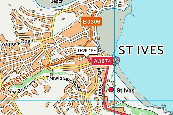TR26 1SF map - OS VectorMap District (Ordnance Survey)