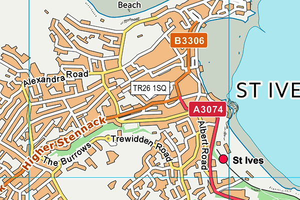 TR26 1SQ map - OS VectorMap District (Ordnance Survey)