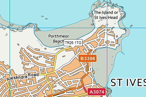 TR26 1TG map - OS VectorMap District (Ordnance Survey)