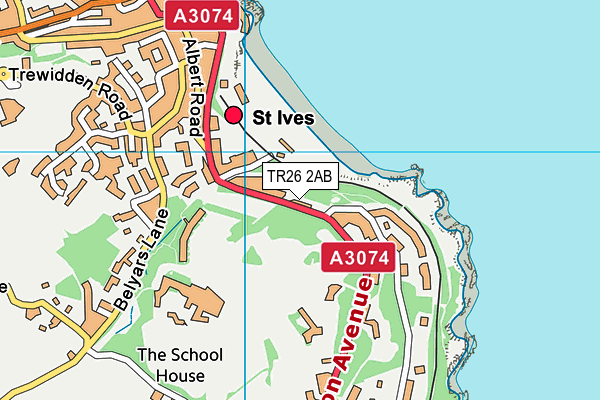 TR26 2AB map - OS VectorMap District (Ordnance Survey)