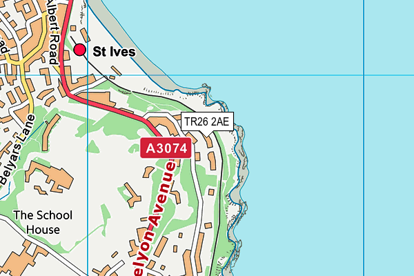 TR26 2AE map - OS VectorMap District (Ordnance Survey)