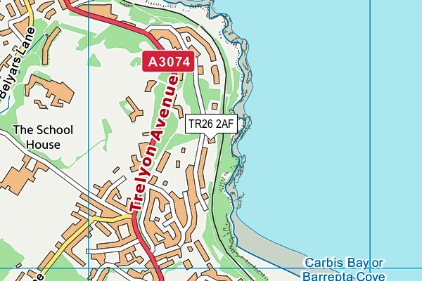 TR26 2AF map - OS VectorMap District (Ordnance Survey)