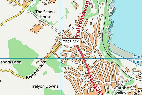 TR26 2AX map - OS VectorMap District (Ordnance Survey)