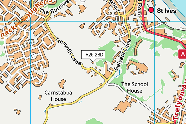 TR26 2BD map - OS VectorMap District (Ordnance Survey)