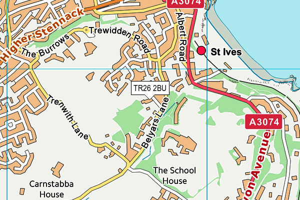 TR26 2BU map - OS VectorMap District (Ordnance Survey)
