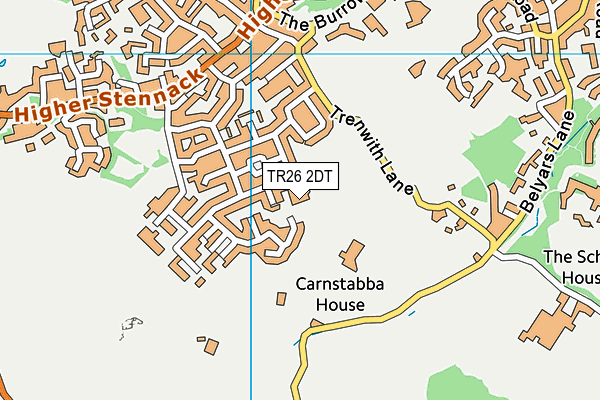 TR26 2DT map - OS VectorMap District (Ordnance Survey)