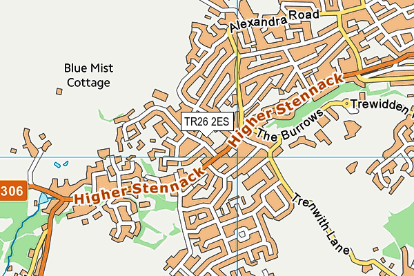 TR26 2ES map - OS VectorMap District (Ordnance Survey)