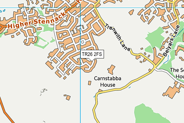 TR26 2FS map - OS VectorMap District (Ordnance Survey)