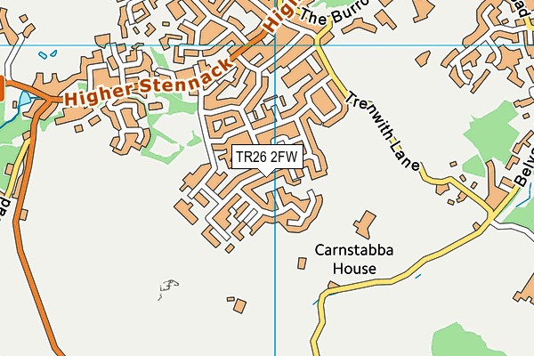 TR26 2FW map - OS VectorMap District (Ordnance Survey)