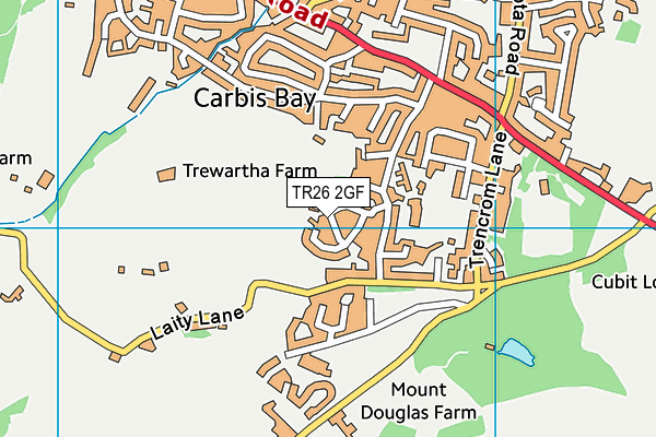TR26 2GF map - OS VectorMap District (Ordnance Survey)