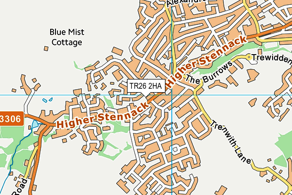 TR26 2HA map - OS VectorMap District (Ordnance Survey)