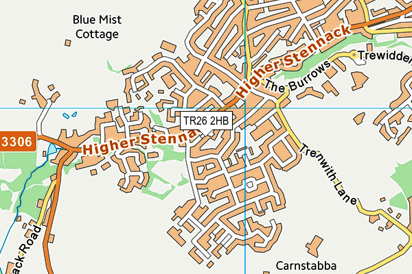 TR26 2HB map - OS VectorMap District (Ordnance Survey)