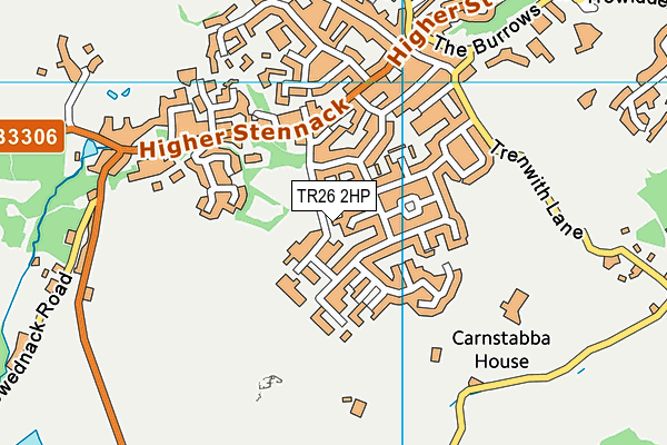 TR26 2HP map - OS VectorMap District (Ordnance Survey)