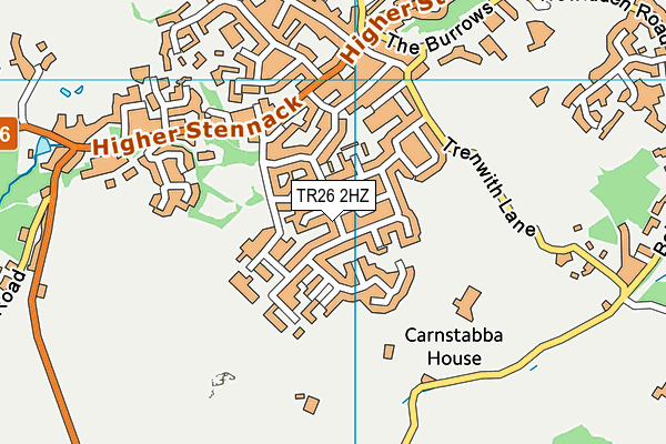 TR26 2HZ map - OS VectorMap District (Ordnance Survey)