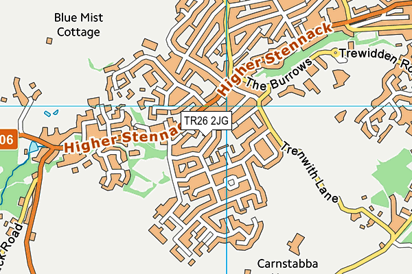 TR26 2JG map - OS VectorMap District (Ordnance Survey)