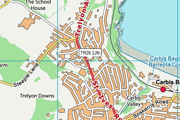 TR26 2JN map - OS VectorMap District (Ordnance Survey)