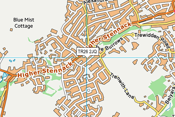 TR26 2JQ map - OS VectorMap District (Ordnance Survey)