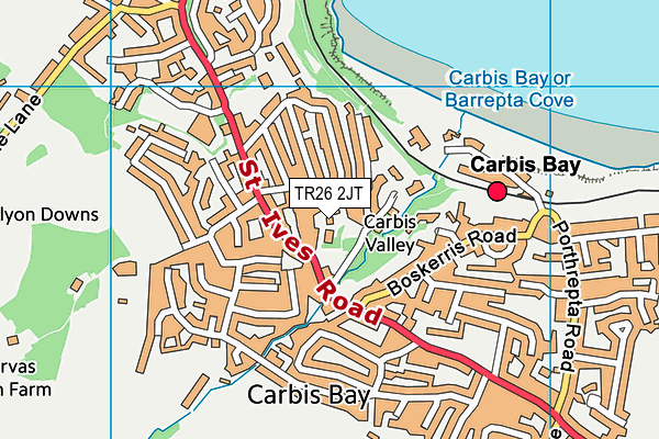 TR26 2JT map - OS VectorMap District (Ordnance Survey)