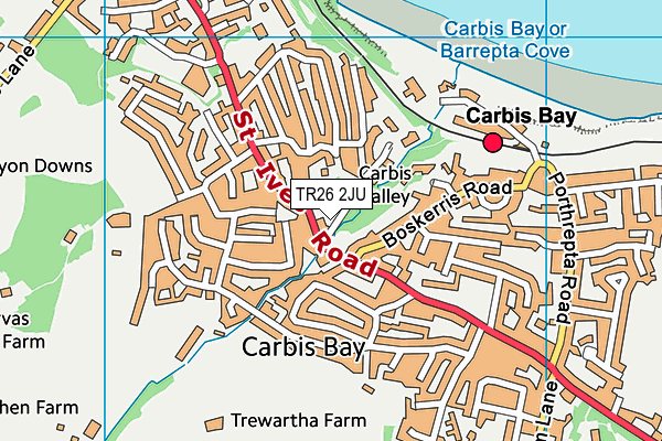 TR26 2JU map - OS VectorMap District (Ordnance Survey)