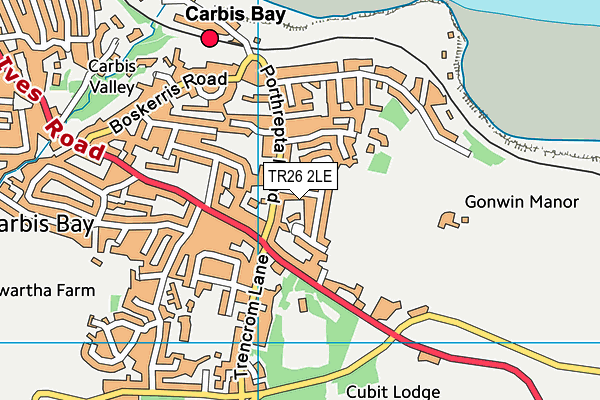 TR26 2LE map - OS VectorMap District (Ordnance Survey)