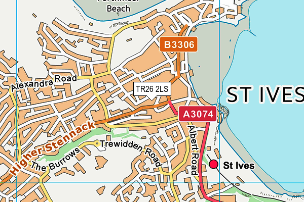 TR26 2LS map - OS VectorMap District (Ordnance Survey)