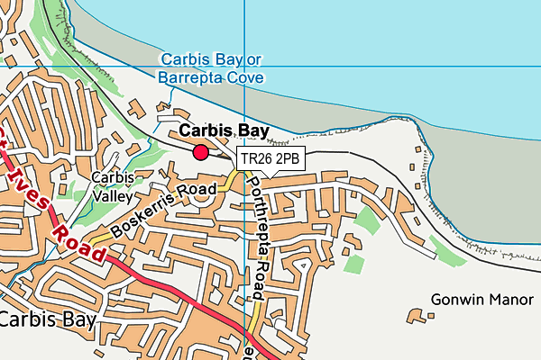 TR26 2PB map - OS VectorMap District (Ordnance Survey)