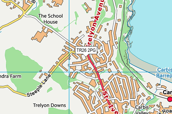TR26 2PG map - OS VectorMap District (Ordnance Survey)