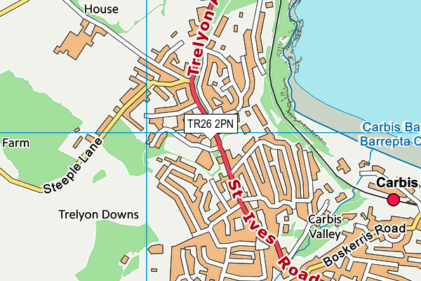 TR26 2PN map - OS VectorMap District (Ordnance Survey)