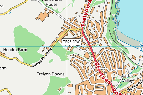 TR26 2PW map - OS VectorMap District (Ordnance Survey)