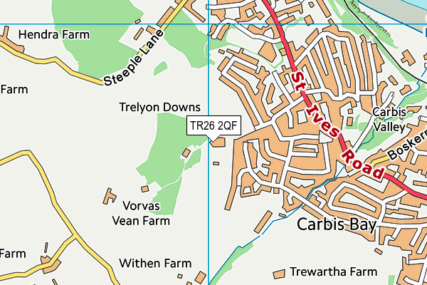 TR26 2QF map - OS VectorMap District (Ordnance Survey)