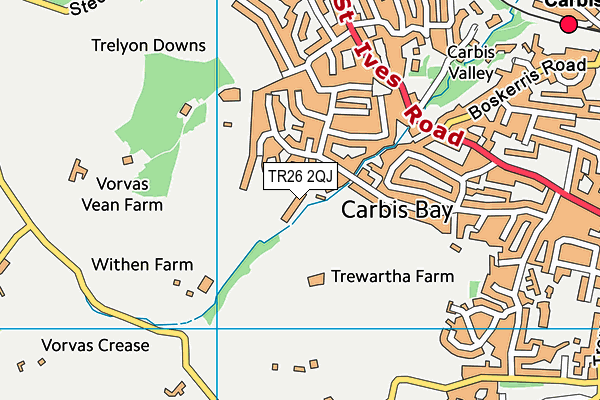 TR26 2QJ map - OS VectorMap District (Ordnance Survey)