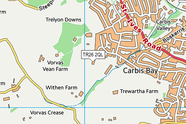 TR26 2QL map - OS VectorMap District (Ordnance Survey)