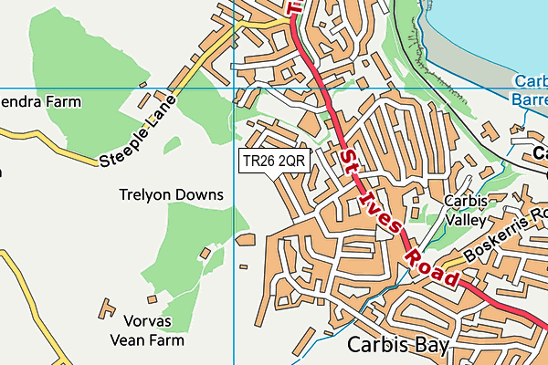 TR26 2QR map - OS VectorMap District (Ordnance Survey)