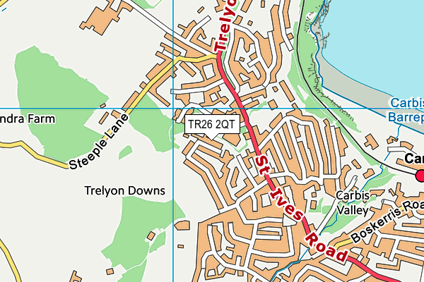 TR26 2QT map - OS VectorMap District (Ordnance Survey)