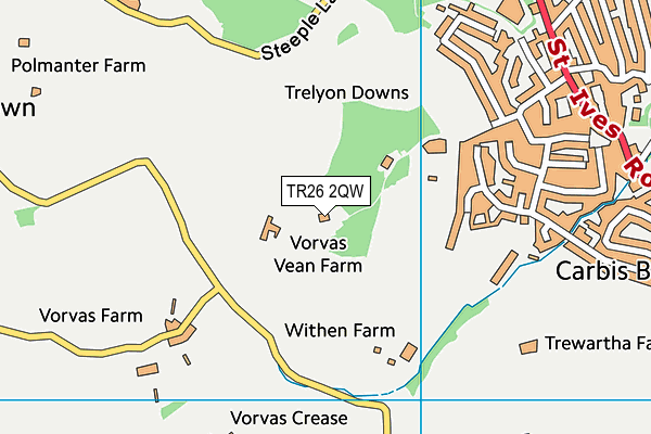 TR26 2QW map - OS VectorMap District (Ordnance Survey)