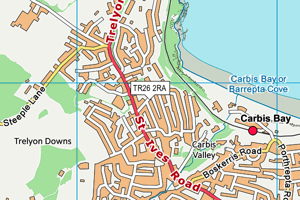 TR26 2RA map - OS VectorMap District (Ordnance Survey)