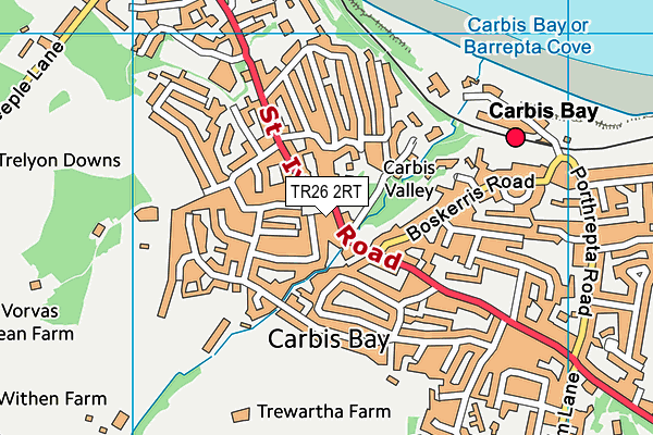 TR26 2RT map - OS VectorMap District (Ordnance Survey)