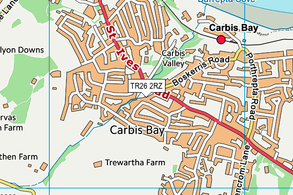 TR26 2RZ map - OS VectorMap District (Ordnance Survey)