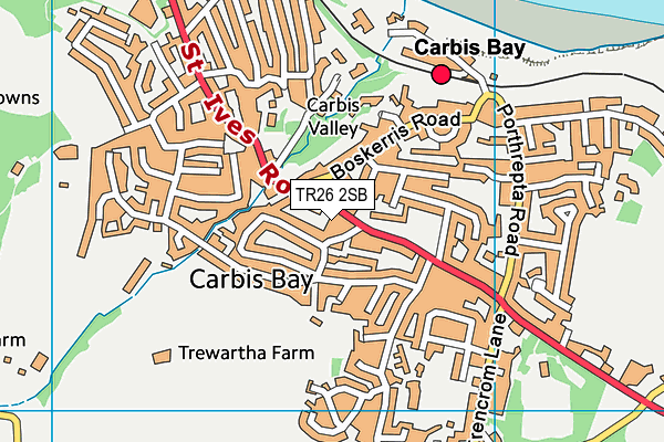 TR26 2SB map - OS VectorMap District (Ordnance Survey)