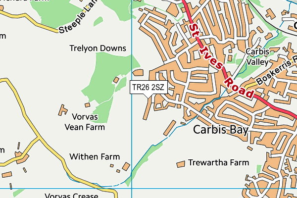 TR26 2SZ map - OS VectorMap District (Ordnance Survey)