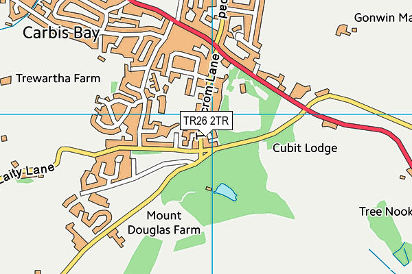 TR26 2TR map - OS VectorMap District (Ordnance Survey)