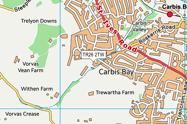 TR26 2TW map - OS VectorMap District (Ordnance Survey)